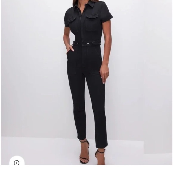 Good American Fit for Success Black Utility Jumpsuit - Picture 1 of 8